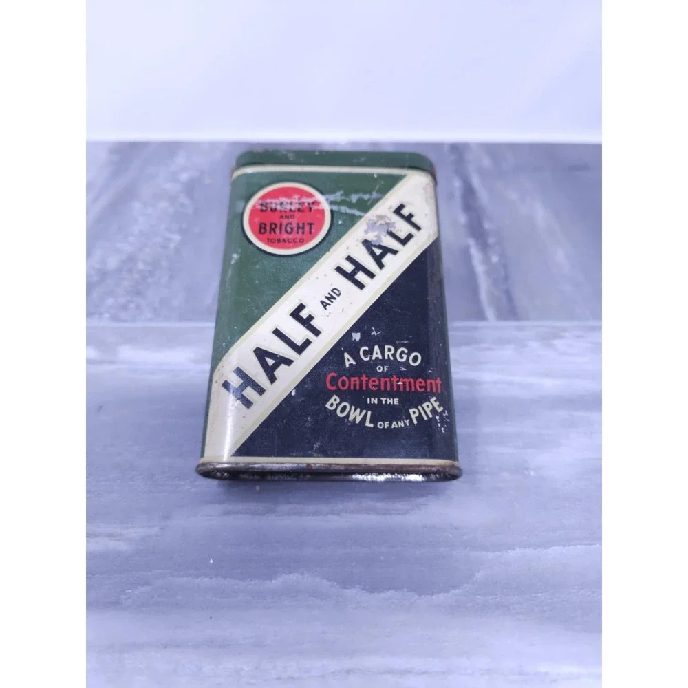Vintage Burley & Bright HALF and HALF‎ Pipe Tobacco Tin Empty